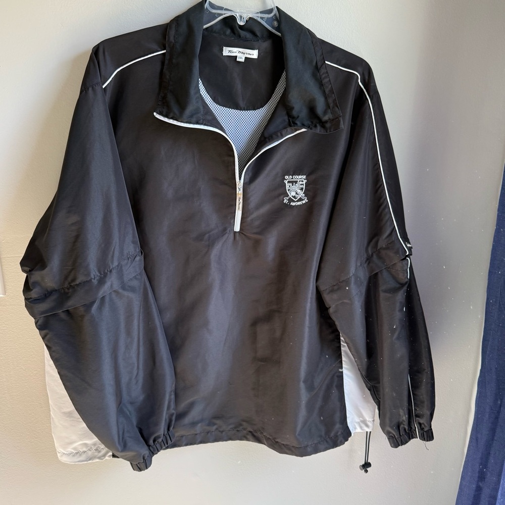 XXL Tom Morris Old Course St. Andrews Men’s Pullover Jacket Snap Off Sleeves
